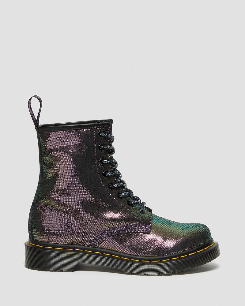 Women's Dr Martens 1460 Disco Iridescent Suede Lace Up Boots Purple | AU 156DFM